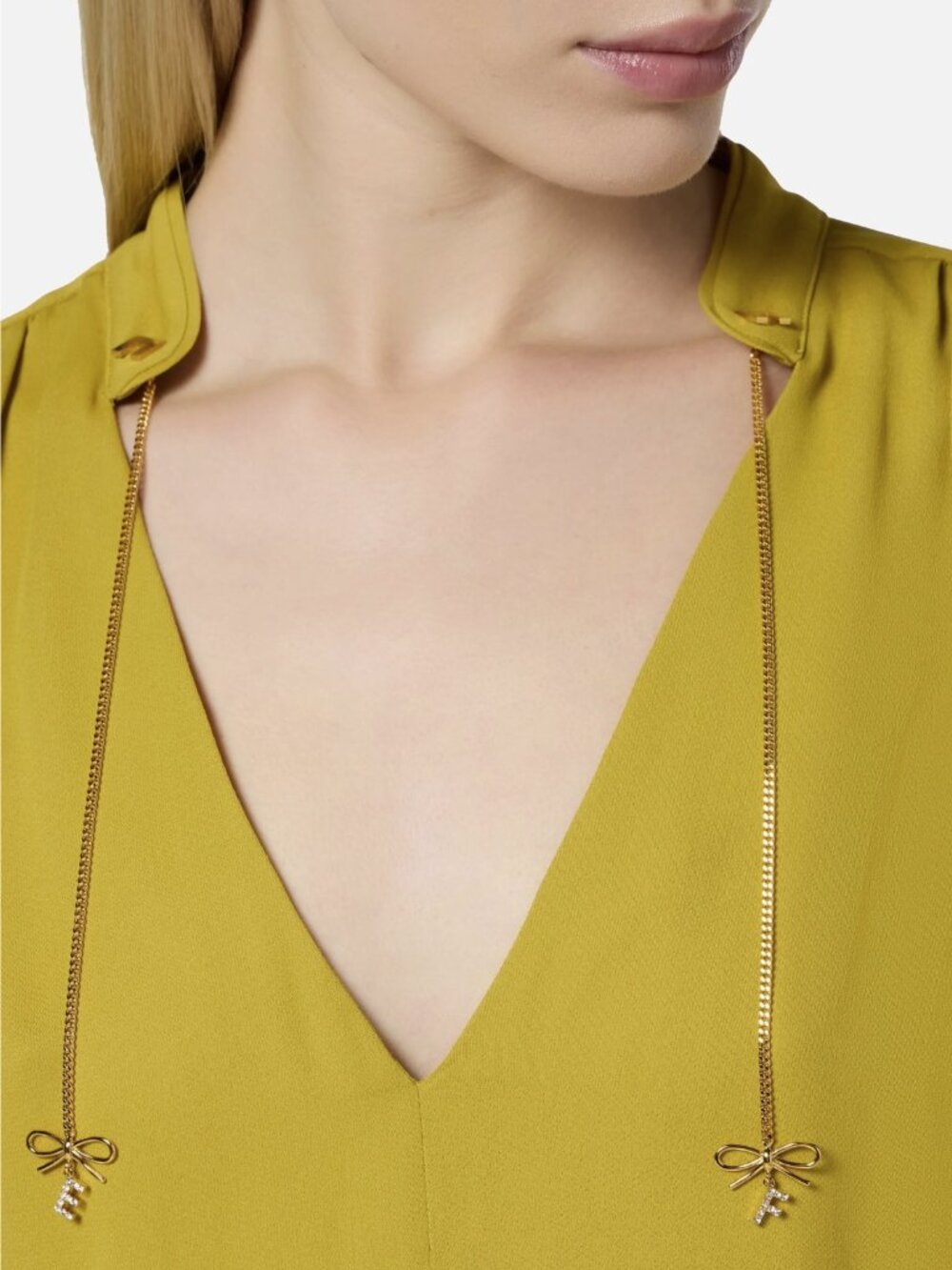 Elisabetta Franchi logo-charm georgette blouse - Picture 4 of 8